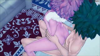 Izuku Midoriya γαμημένο χαριτωμένο συμπαίκτη του Mina ενάντια σε έναν τοίχο-MHA Hentai.